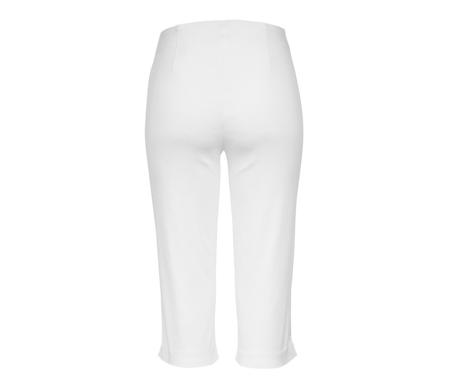 Rückansicht einer weißen 3/4-Stretchhose.