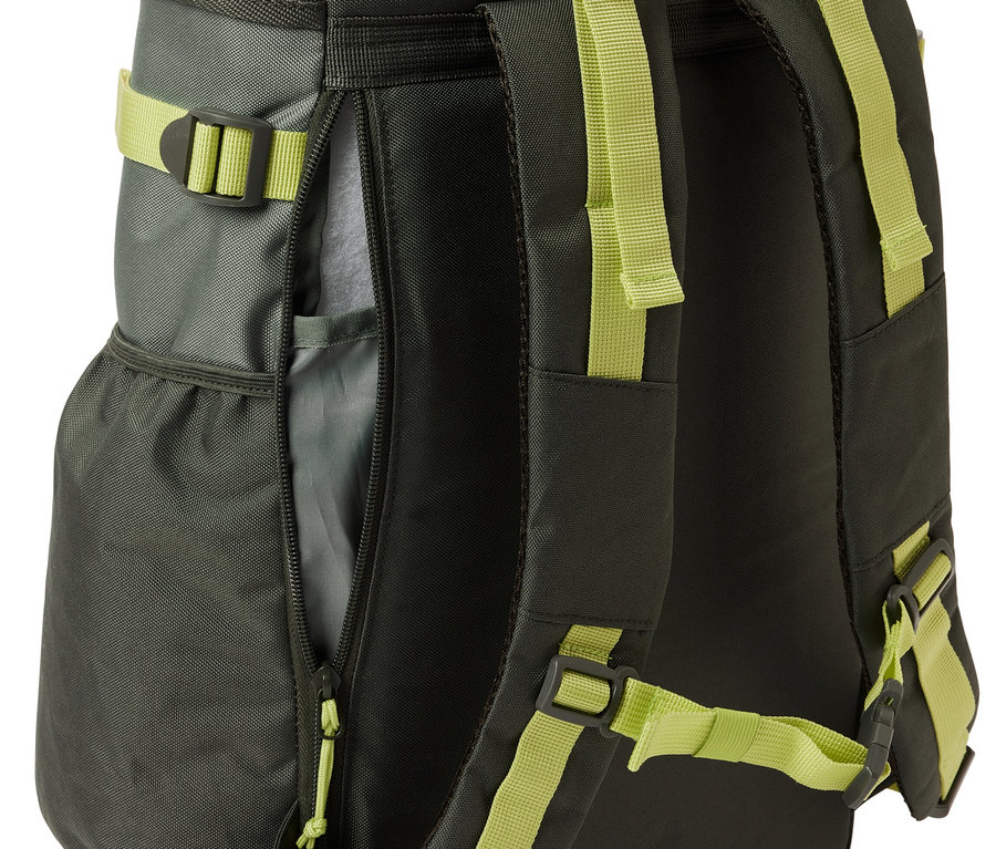 Detailansicht eines Outdoor-Rucksacks.