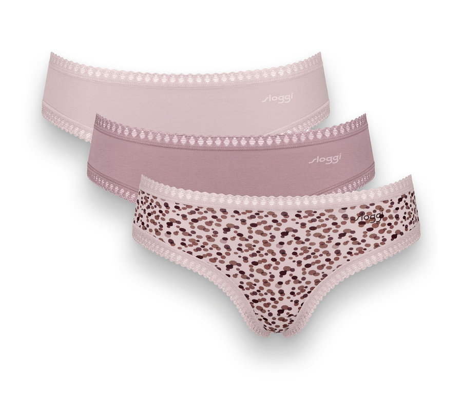 Drei sloggi GO Crush Hipster C3P, multi col. rosé.