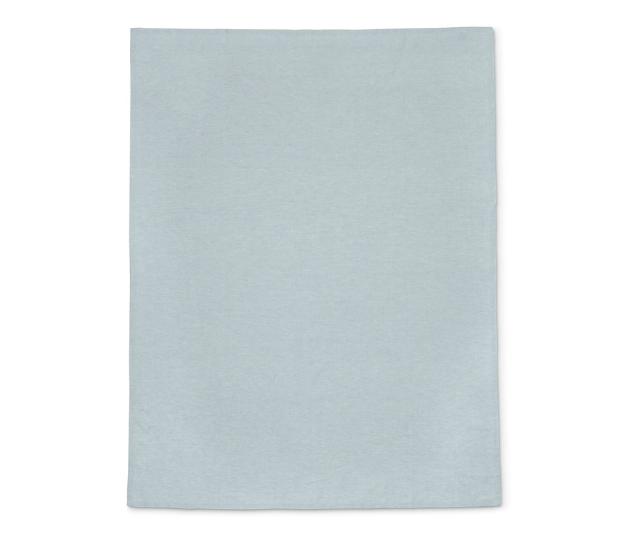 Hellblaue Leinen-Tischdecke, Normalgröße.
