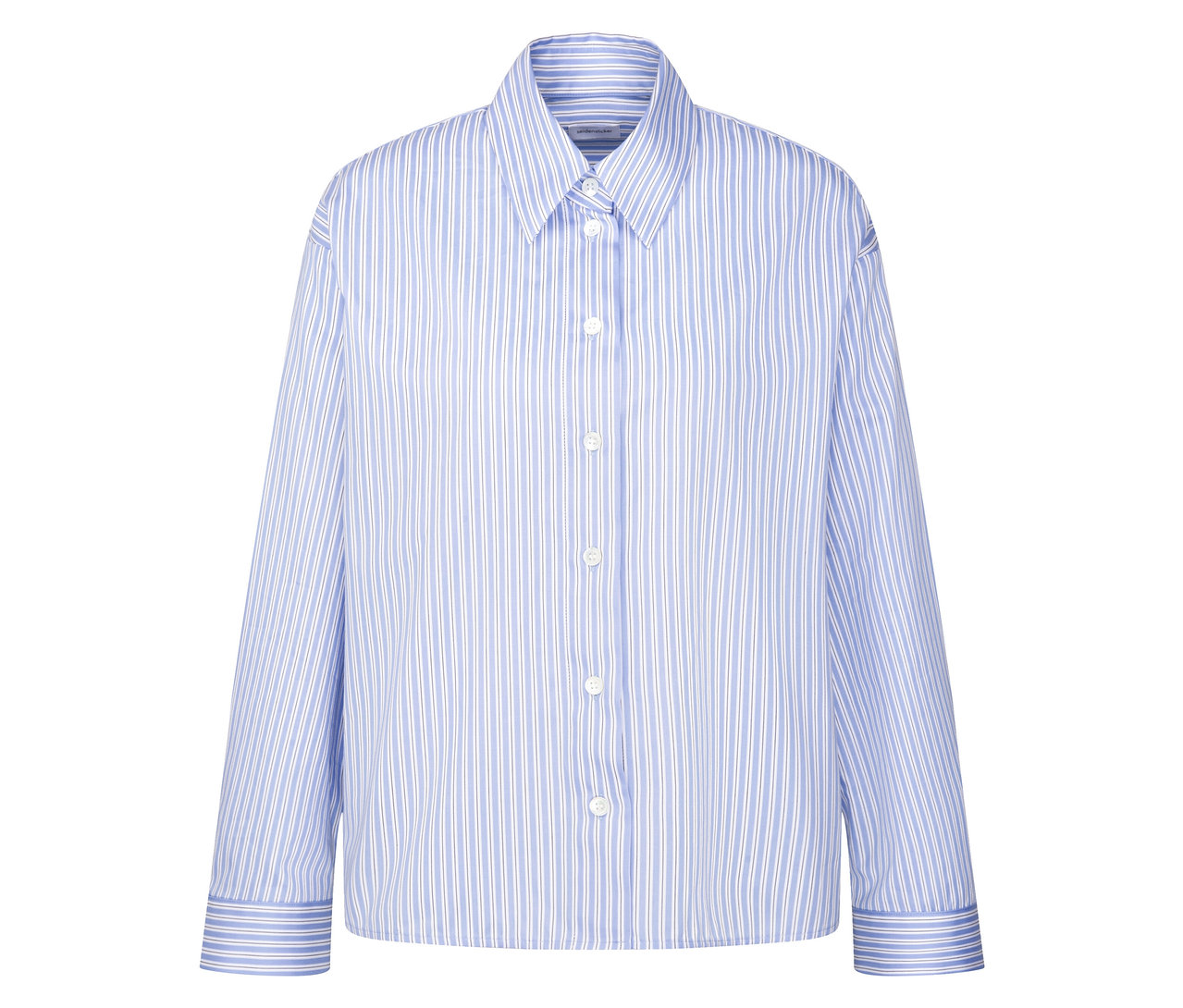 Seidensticker Oversize-Hemdbluse mit blauen und weißen Streifen.