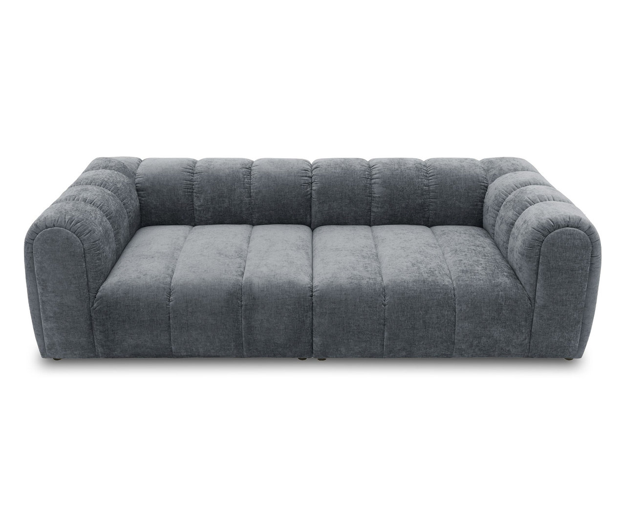 Breites, graues DOMO Bigsofa Sitzraster vor weißem Hintergrund.