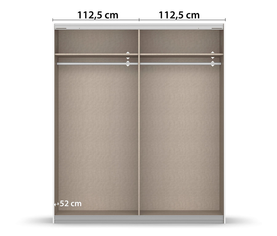 Weißer Schwebetürenschrank »Quadra« mit zwei Türen.