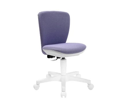Detailaufnahme eines lila Topstar Sitness »Home S'cool« Stuhls mit weißem Rahmen.