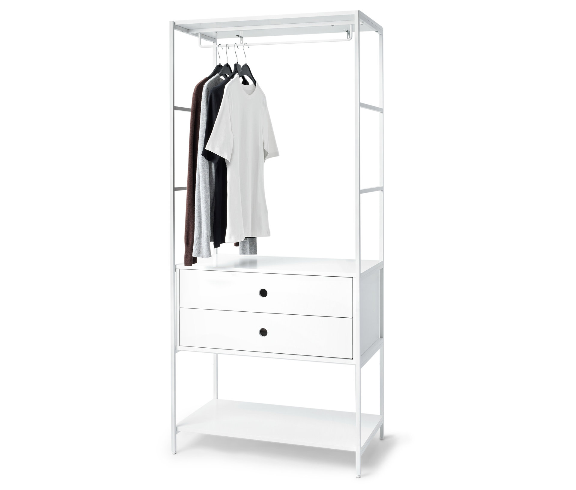 Tchibo - Garderobe »Klaar« mit 2 Schubladen - 80x45x178cm - weiß - - Holzwerkstoffe / Metall