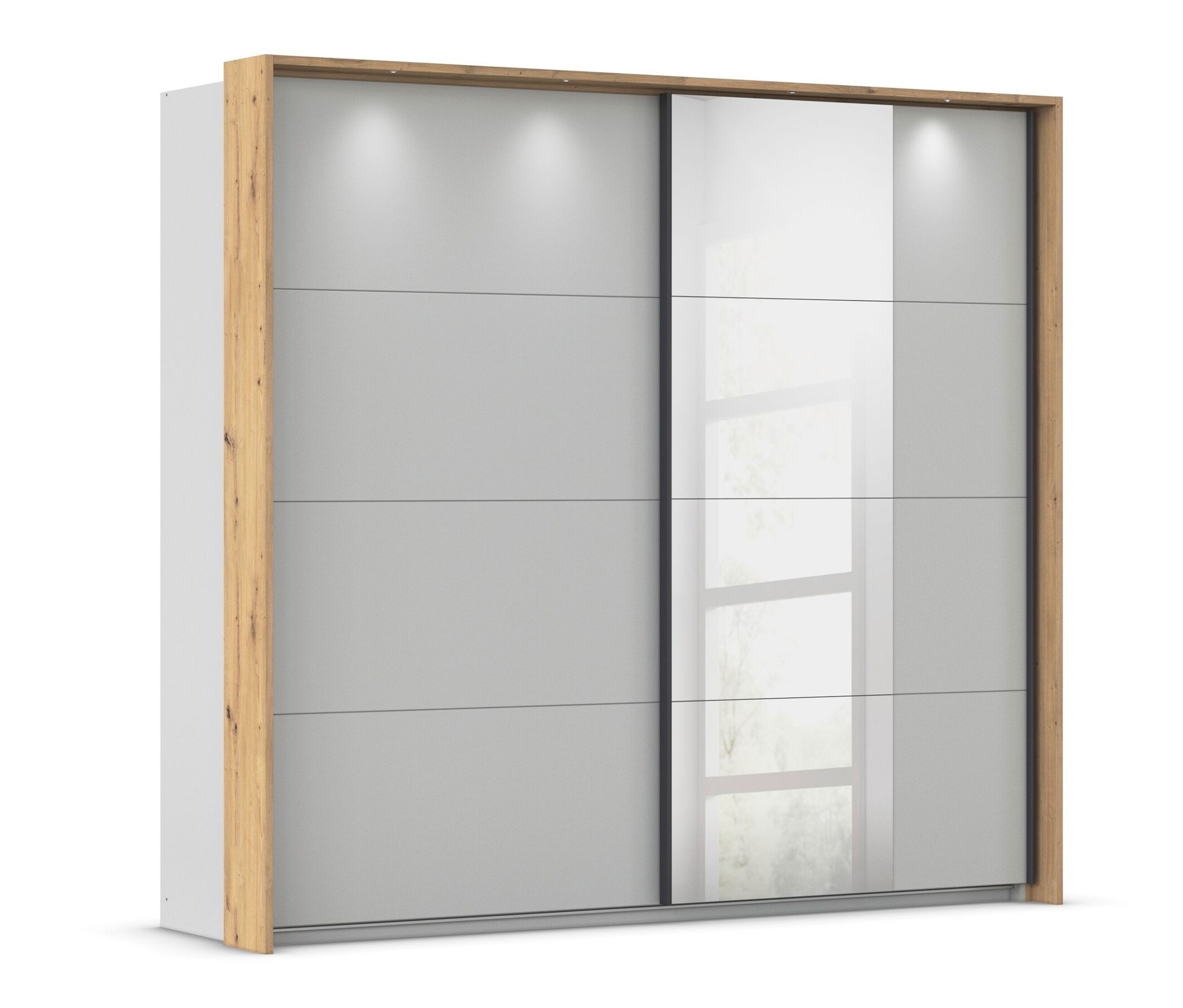 rauch Schwebetürenschrank »Credo« - 233x64x214cm - braun - Holz