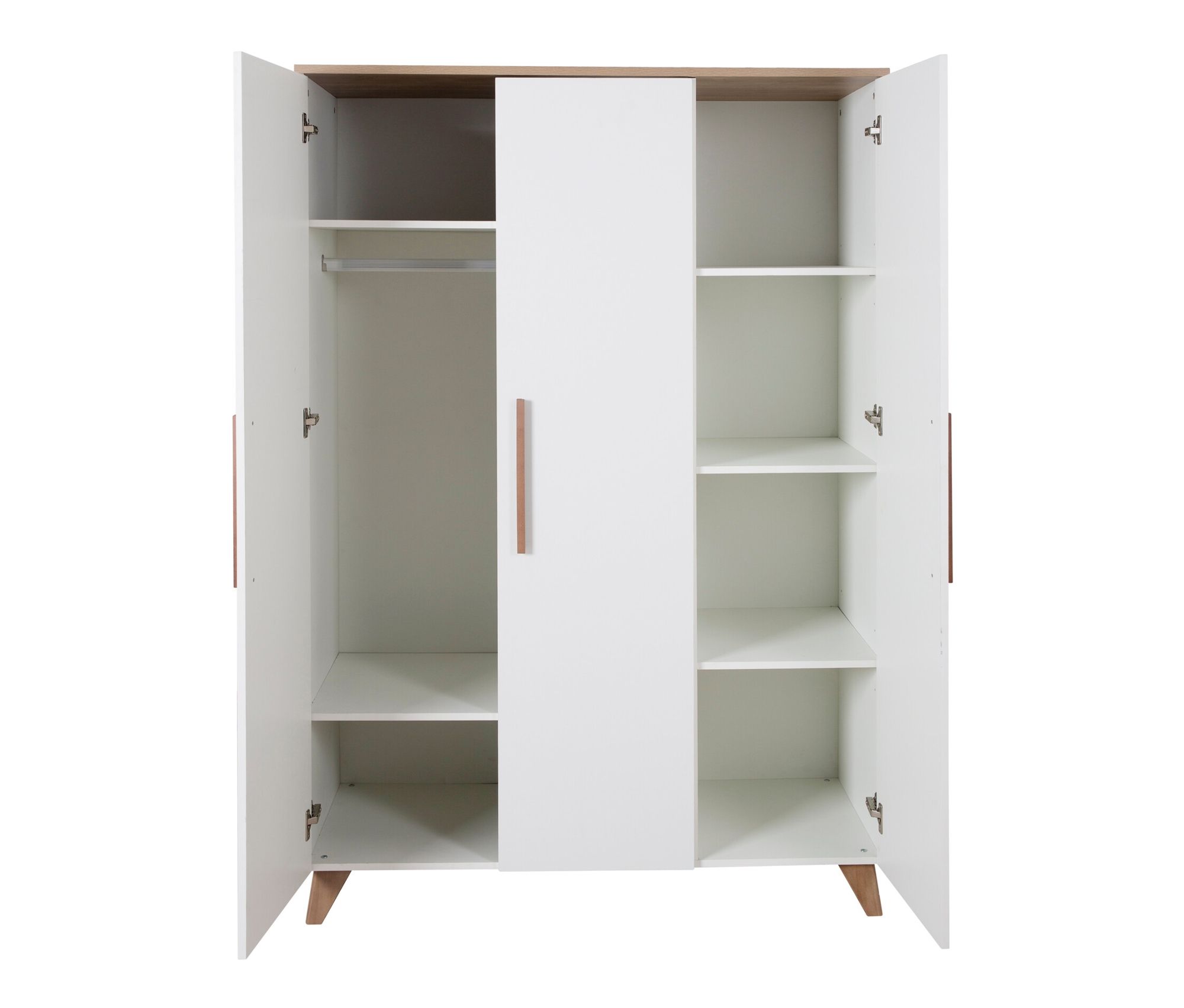 Thumbnail - roba 3-türiger Kleiderschrank »Ole« - 118x52x190cm - weiß - Holz / Holz