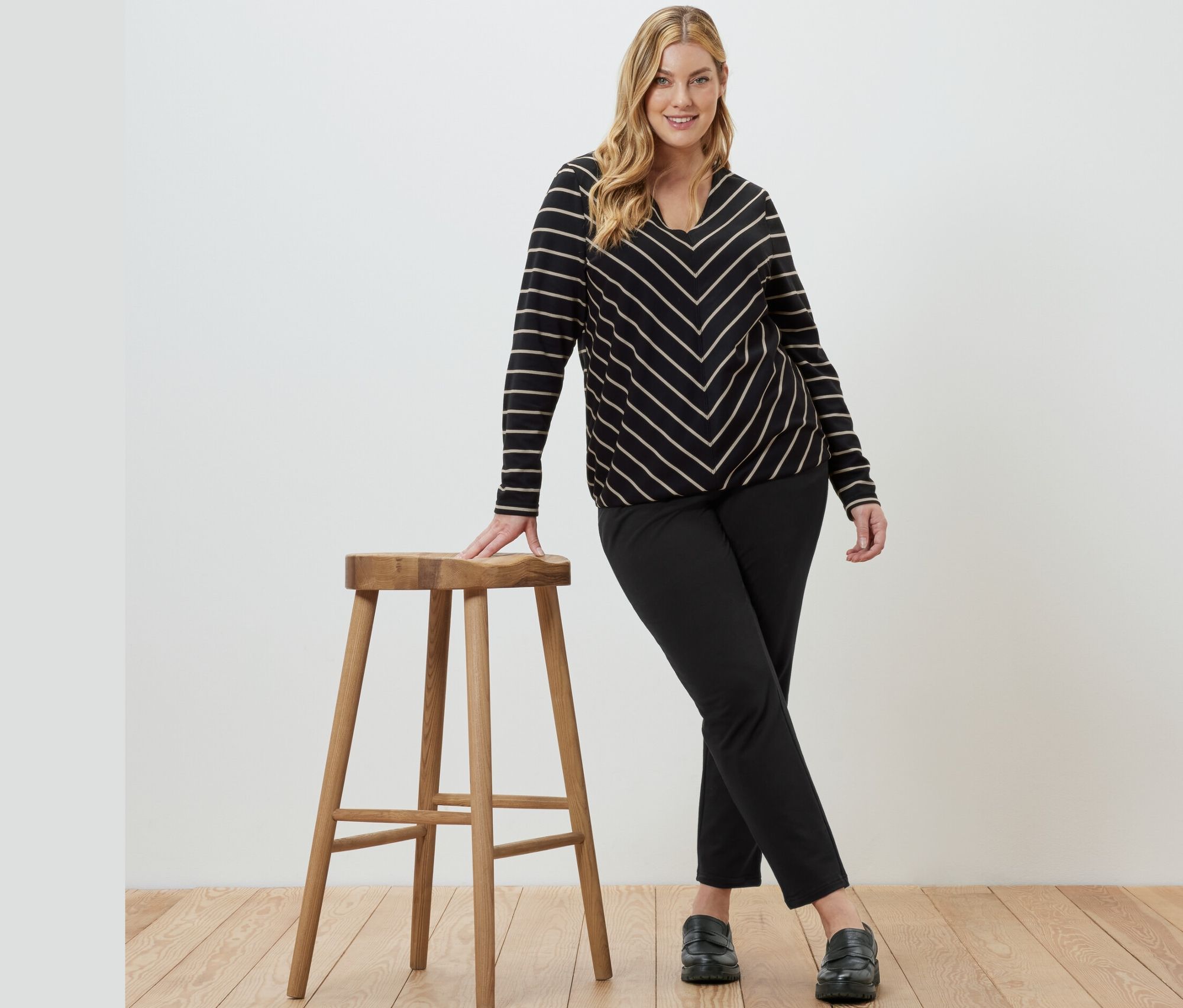 Thumbnail - Tchibo - Gestreiftes Blusenshirt aus Modal-Mix - Damen - Gr. L - weiß/gestreift