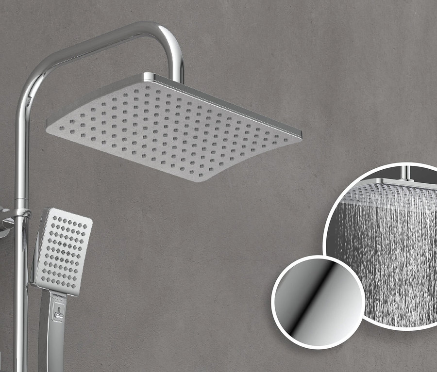 Chromfarbenes Überkopfbrause-Set »Mallorca«.