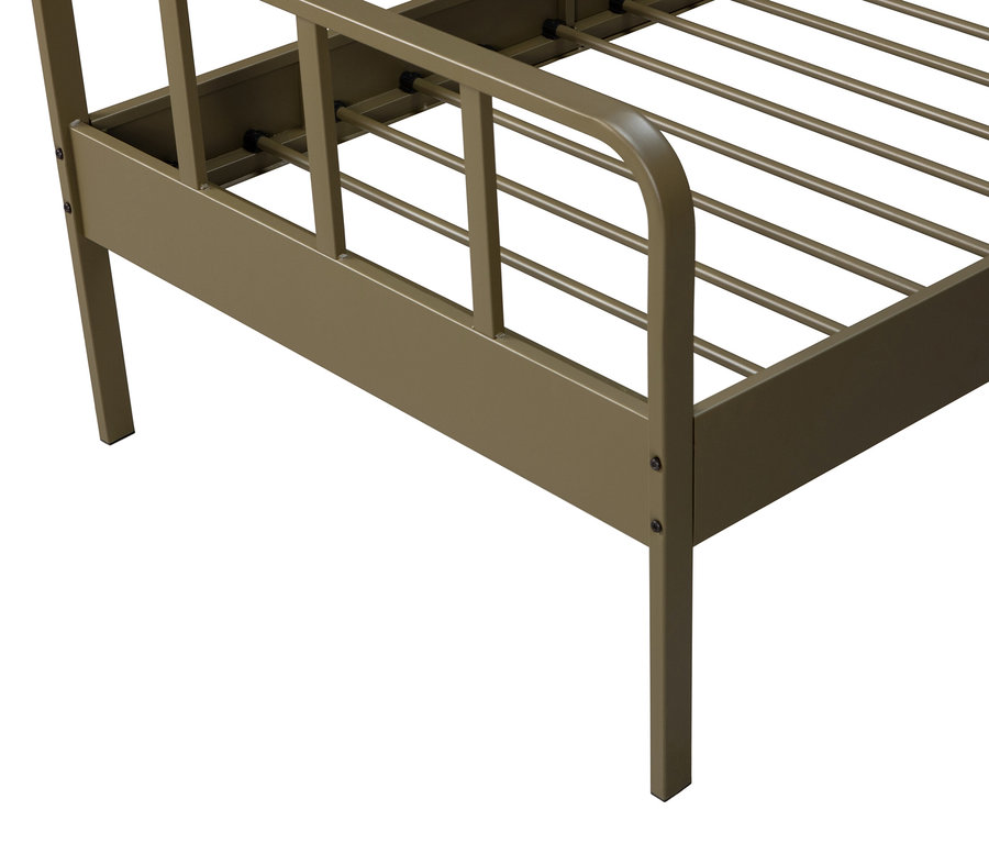 Detailansicht von Woood Bett »Meees« Metall, army 90 x 200 cm.