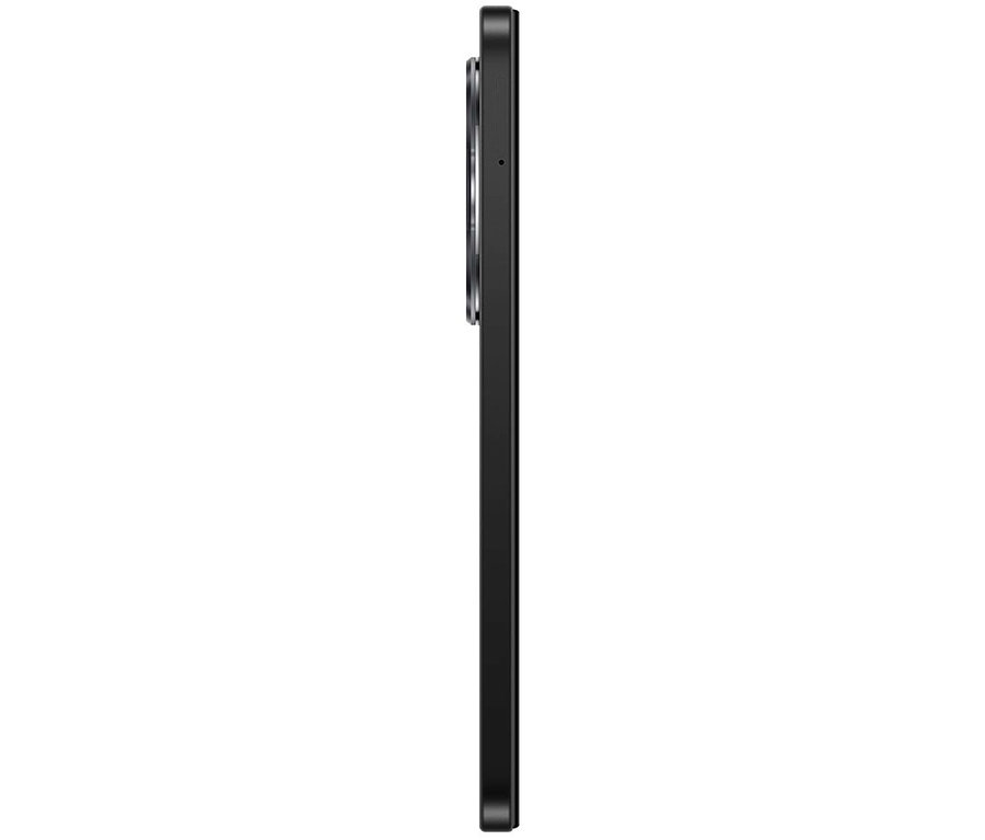 Seitenansicht eines Smartphones. Zu sehen ist das Xiaomi Redmi 14C 128GB in Midnight Black.