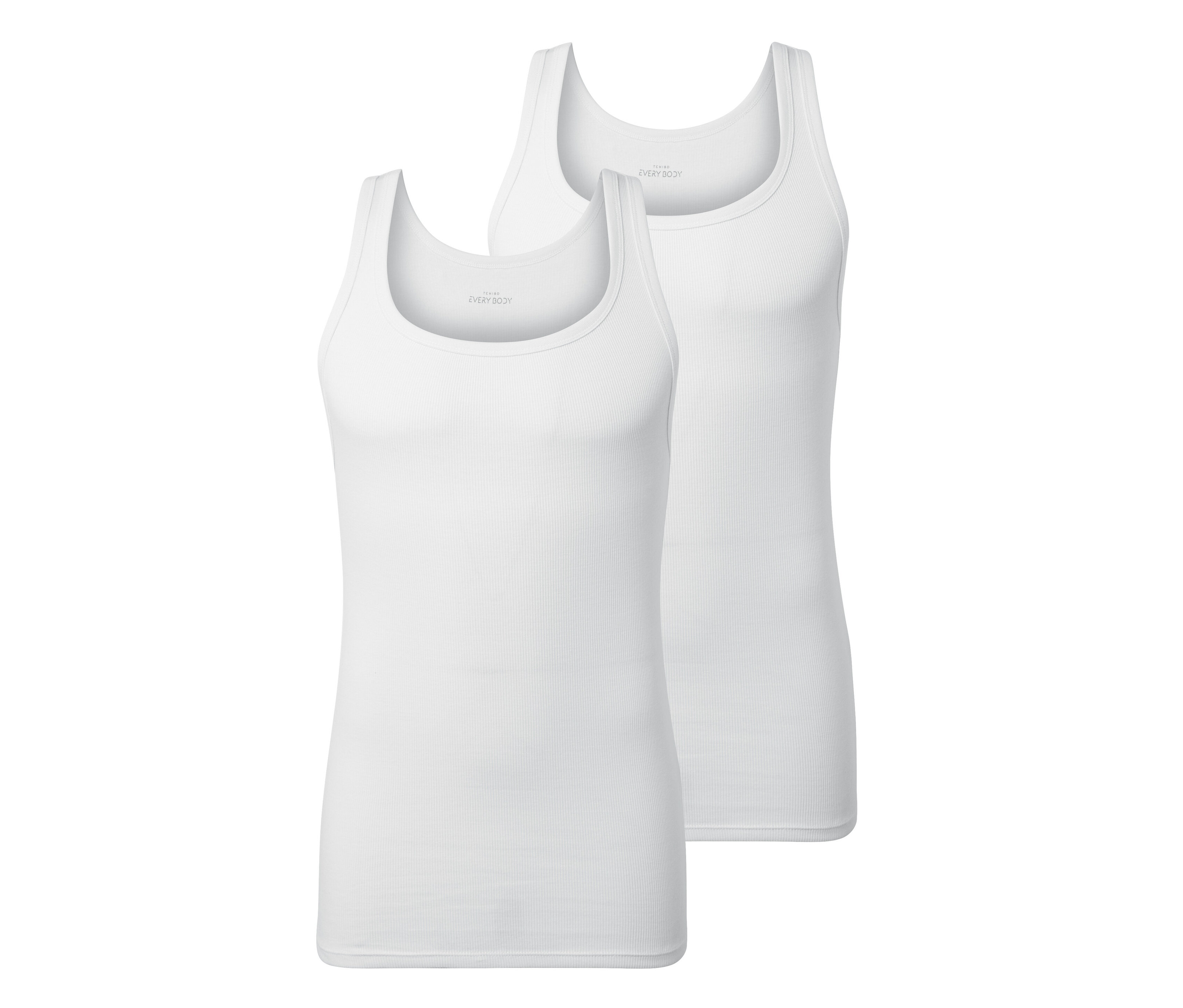 Tchibo - 2 Doppelripp-Unterhemden - Herren - Gr. L/6 - weiß