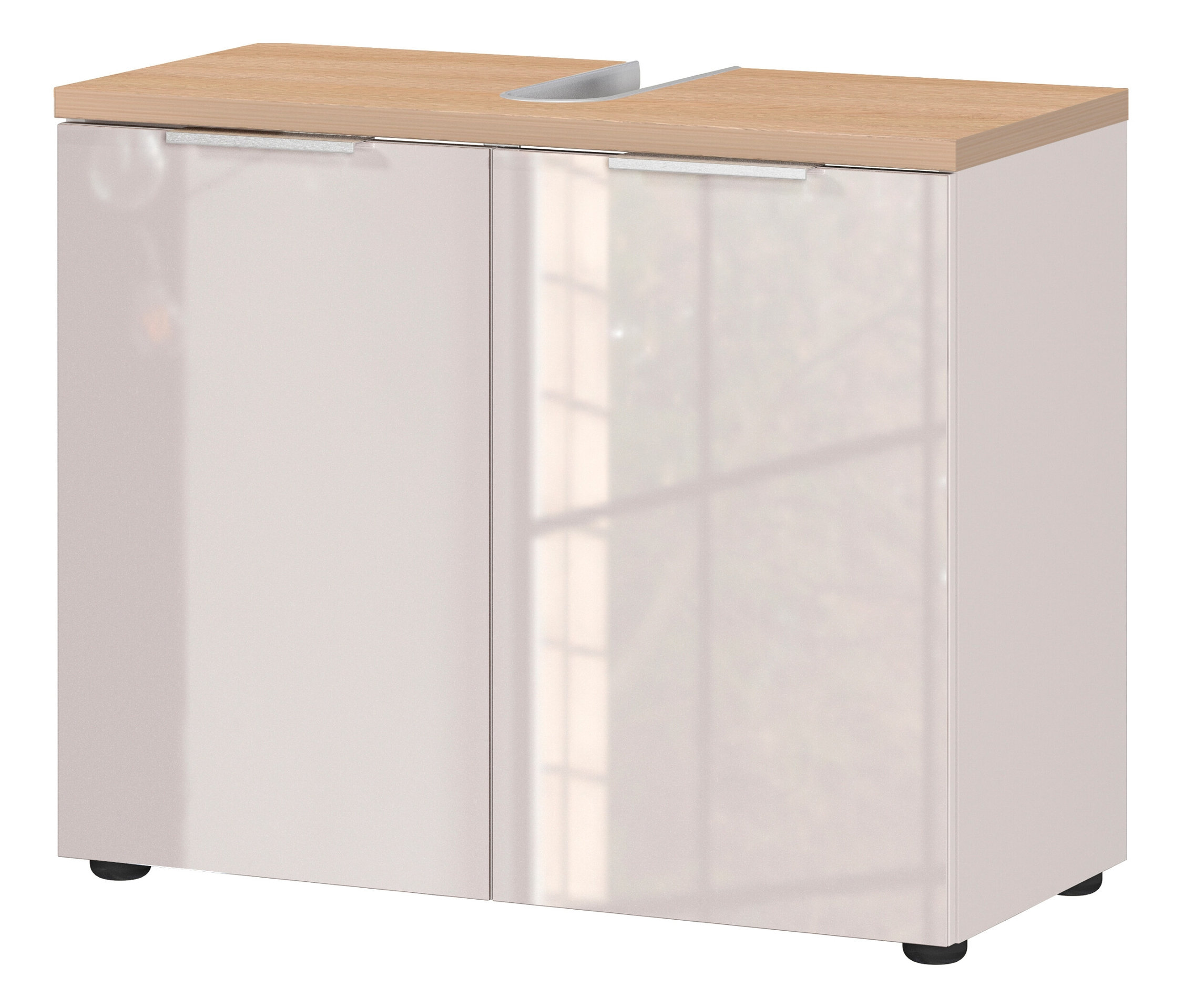 Tchibo - Waschbeckenunterschrank »Tavira« - 70x34x58cm - braun - Holz / Metall / Glas