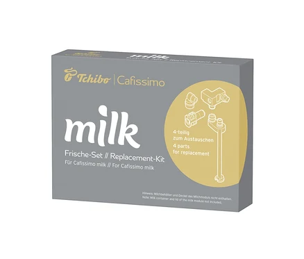 Die Packung des Cafissimo milk Frische-Sets ist zu sehen.