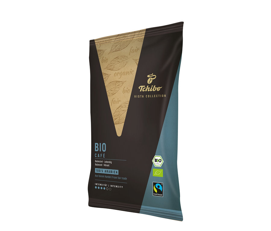 Packung Tchibo Vista Collection Bio Filterkaffee gemahlen.
