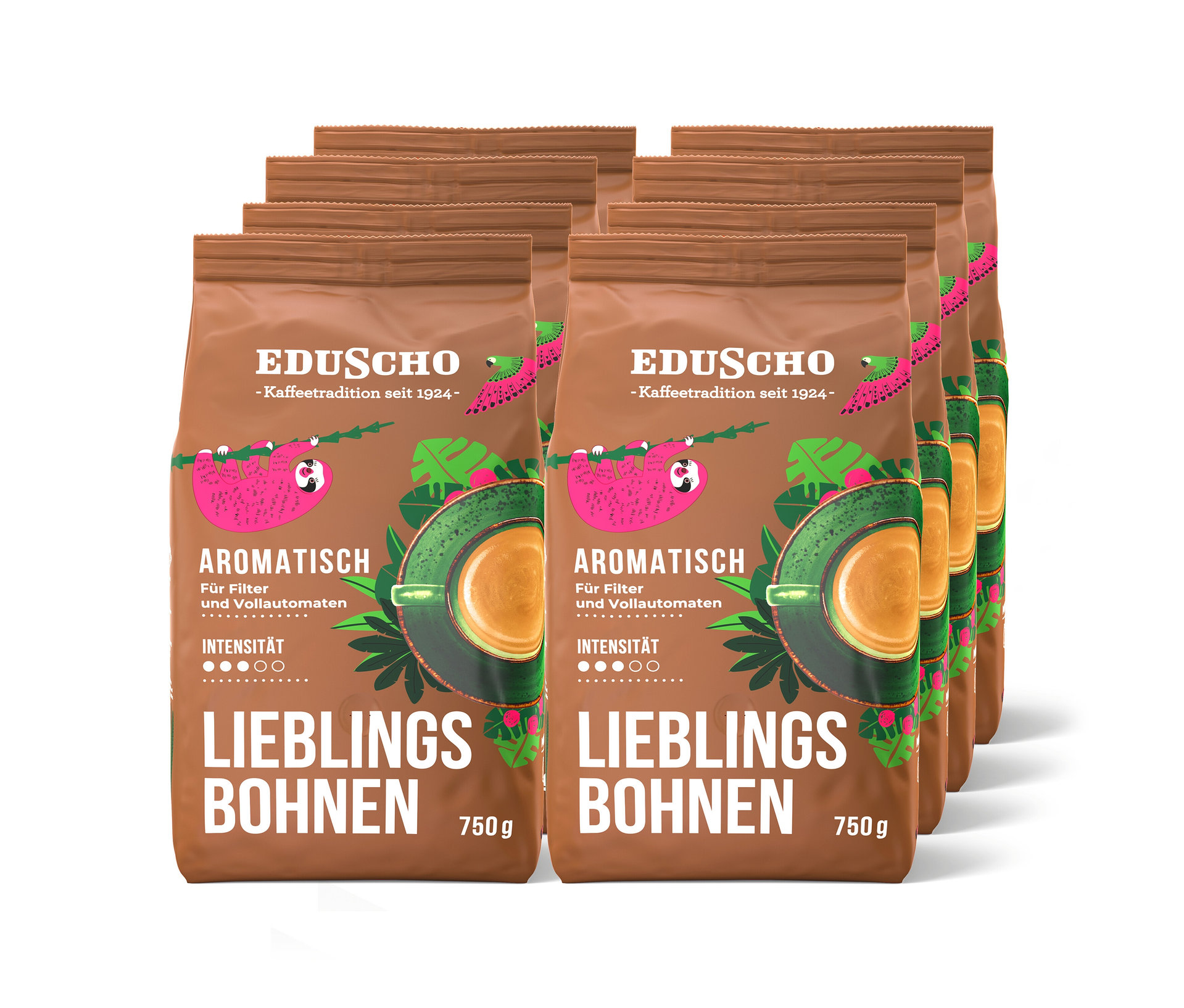 Eduscho Lieblingsbohnen Aromatisch - 8 x 750 g Ganze Bohne - Intensität: 3/5