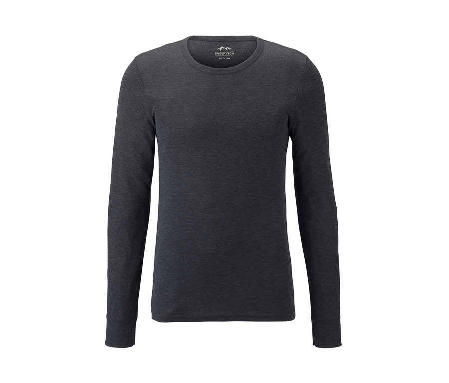 Dunkelgraue Sport-Funktionswäsche mit langen Ärmeln.