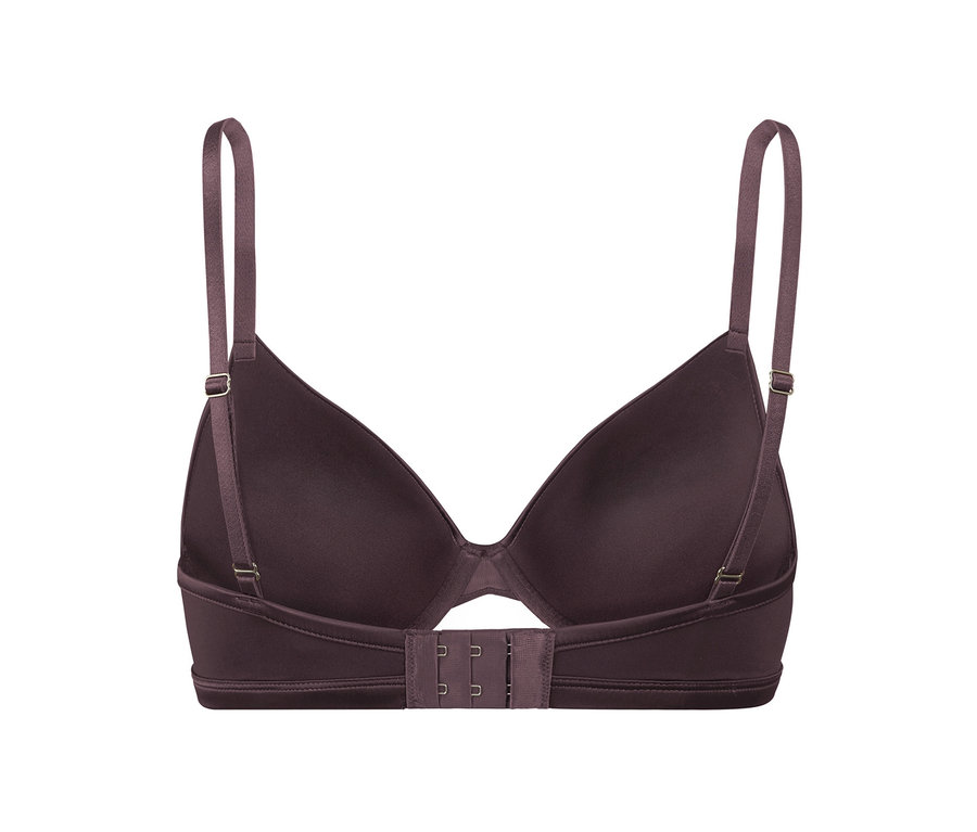 Detailansicht der Rückseite eines Spacer-BHs mit verstellbaren Trägern und Hakenverschluss.