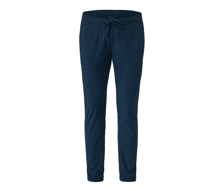 Marineblaue Softshell-Joggpants.