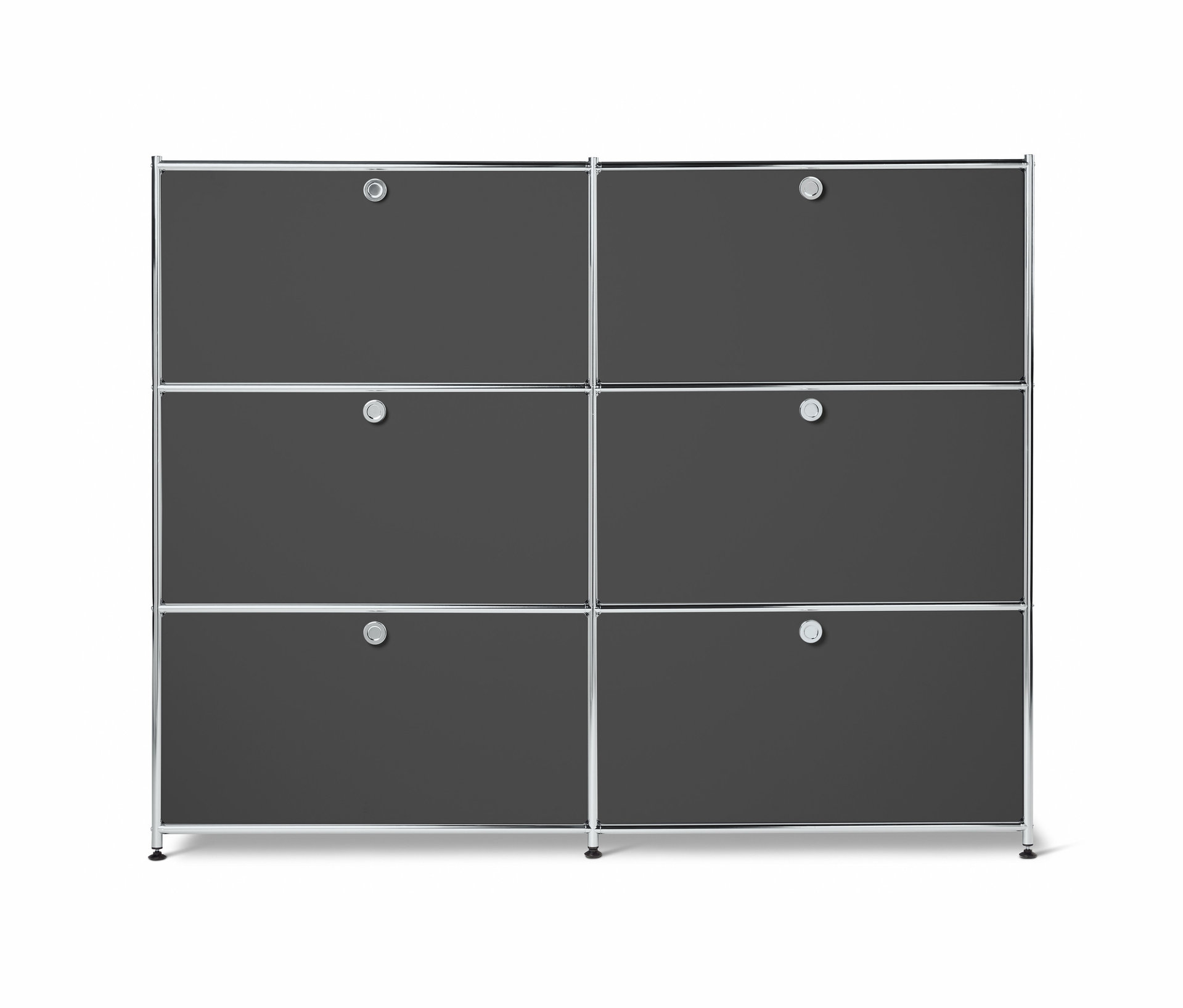 Tchibo - Kommode Metall »Cn3« mit 6 Klappenfächern - 152x40x120,5cm - chrom -