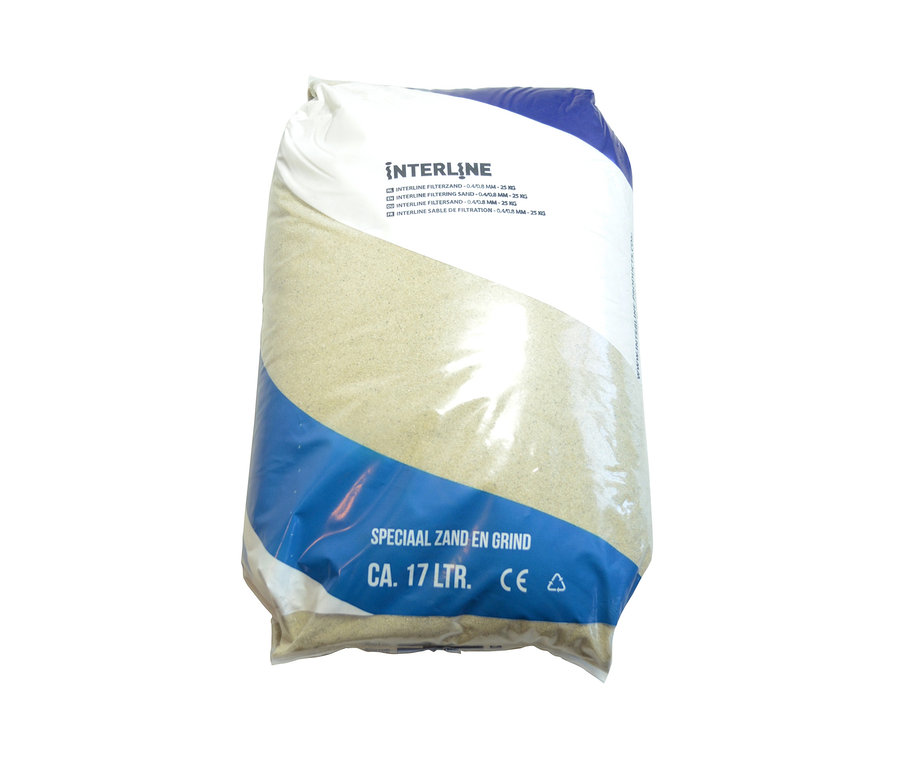 Ein Sack Filtersand für Pools.
