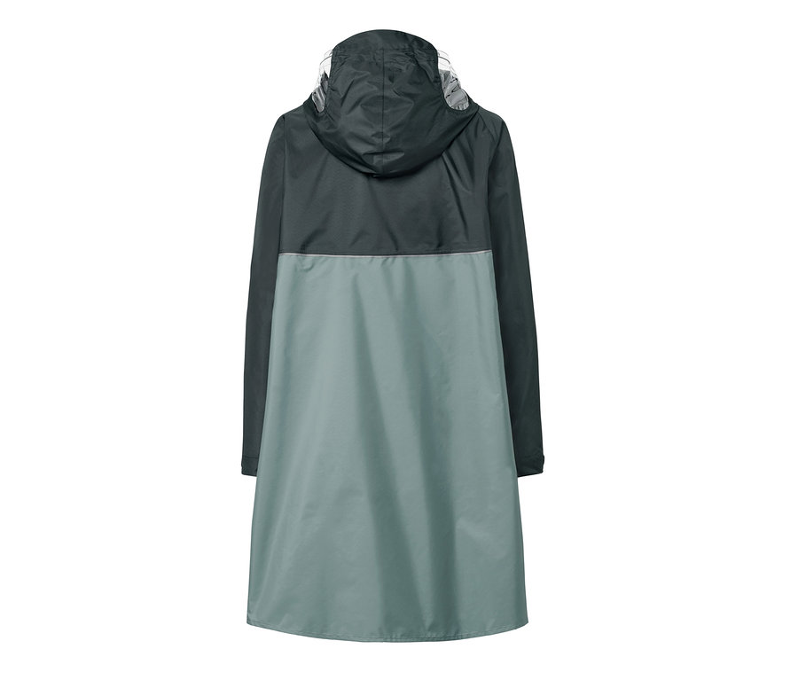 Unisex-Regenponcho mit Ärmeln von hinten.