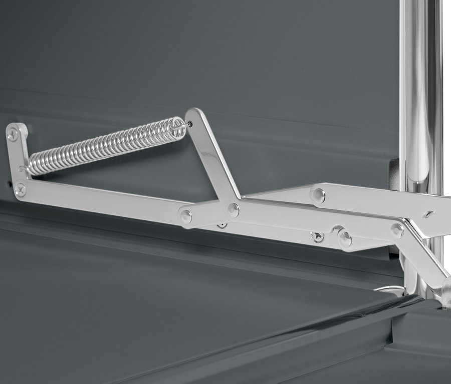 Detailansicht einer grauen Garderobe Metall »CN3«.