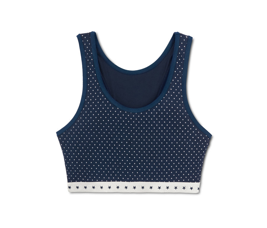 Dunkelblaues Mädchen-Bustier mit weißen Sternen, 2 Stück