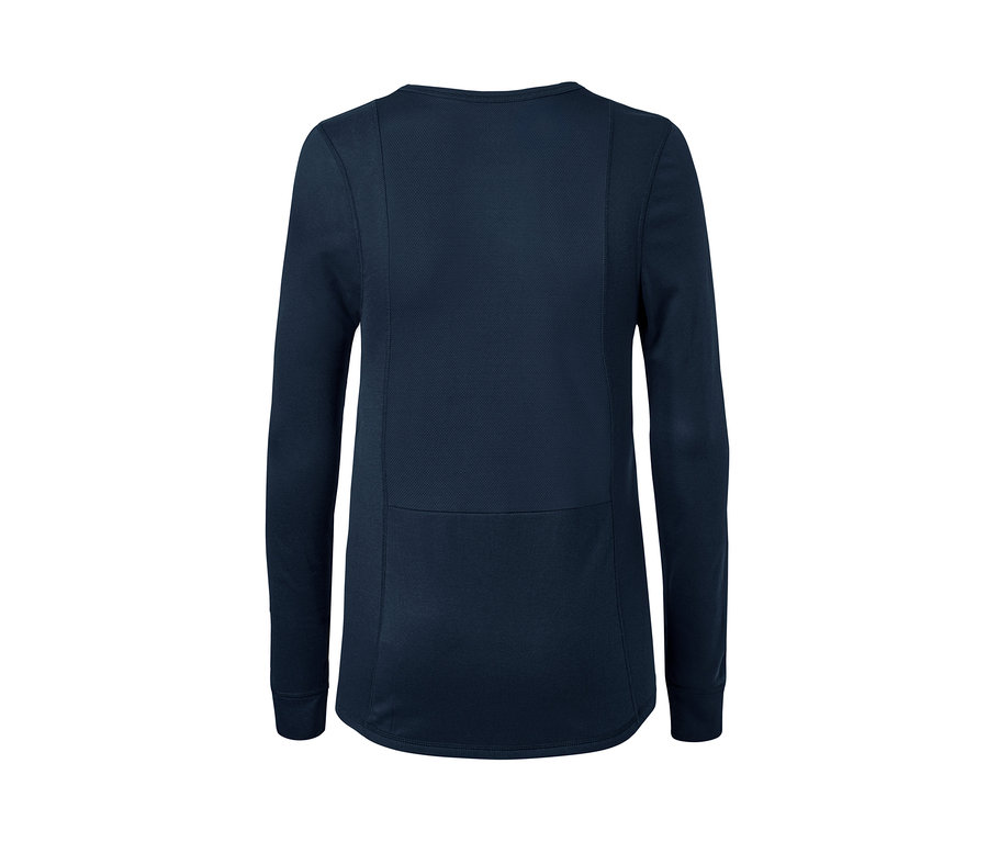 Dunkelblaue Thermo-Funktionswäsche mit langen Ärmeln, von hinten gezeigt.