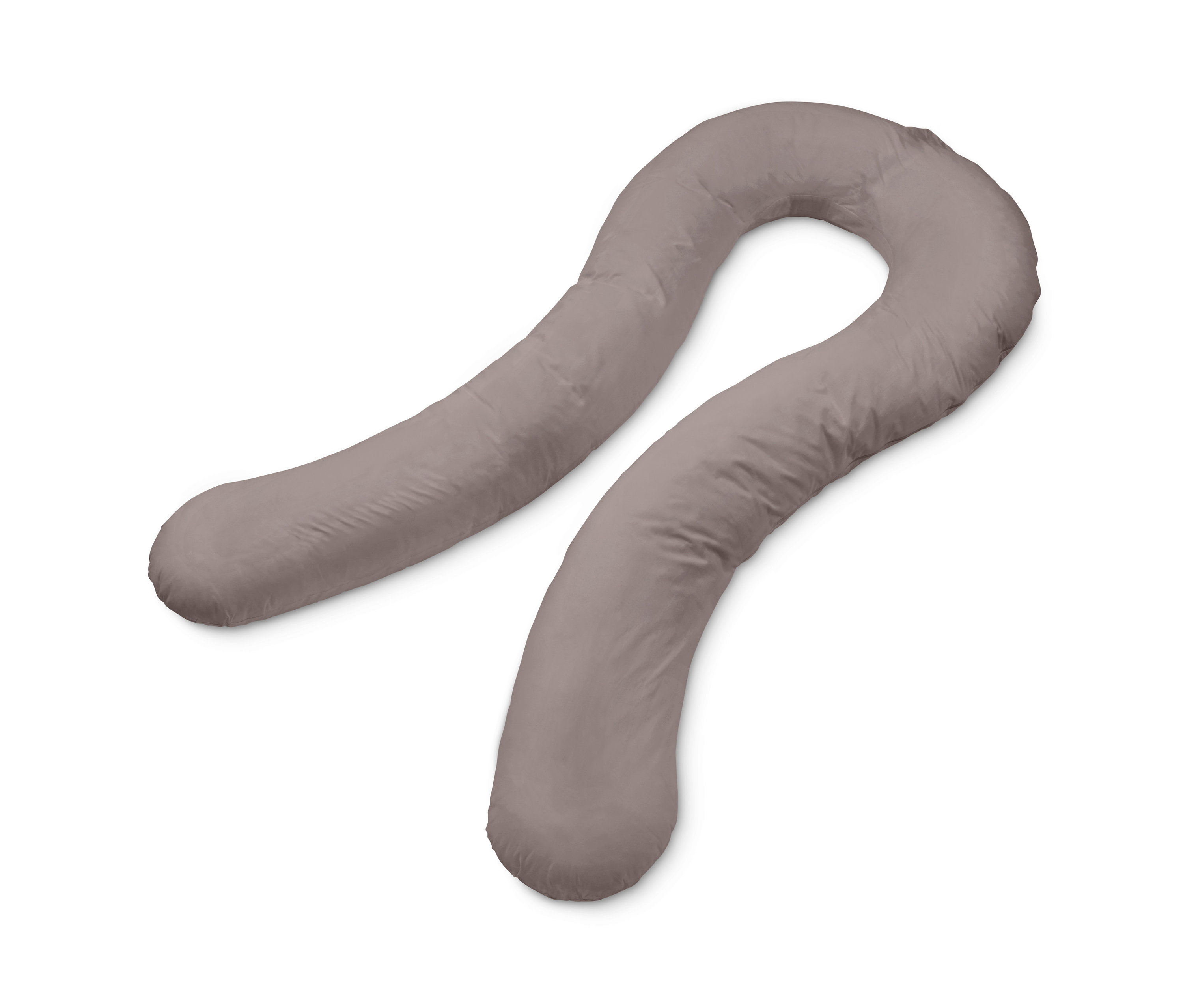 Ein beiges XXL-Multifunktionskissen liegt auf einem weißen Hintergrund.