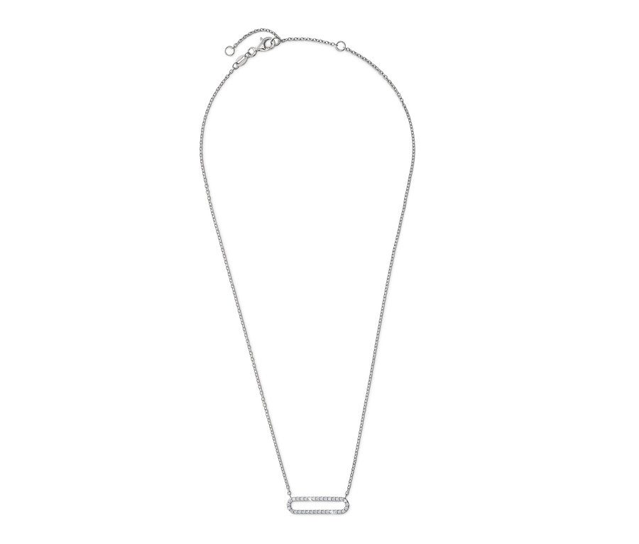 Kette aus 925er Silber, rhodiniert, mit Zirkonia.