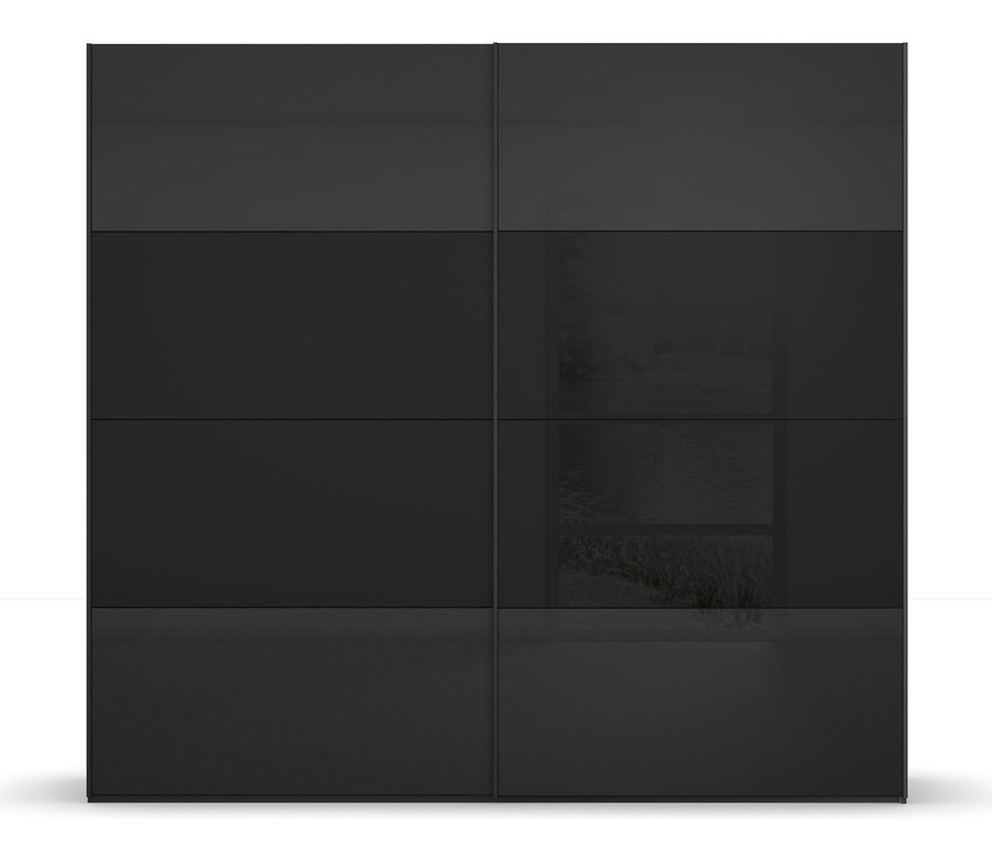 Schwarzer Schwebetürenschrank »Premium« von Rauch BLACK 20UP, 240 cm.