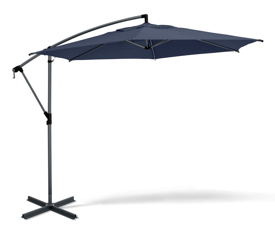 Anthrazitfarbener Leco Ampelschirm, Ø ca. 300 cm.
