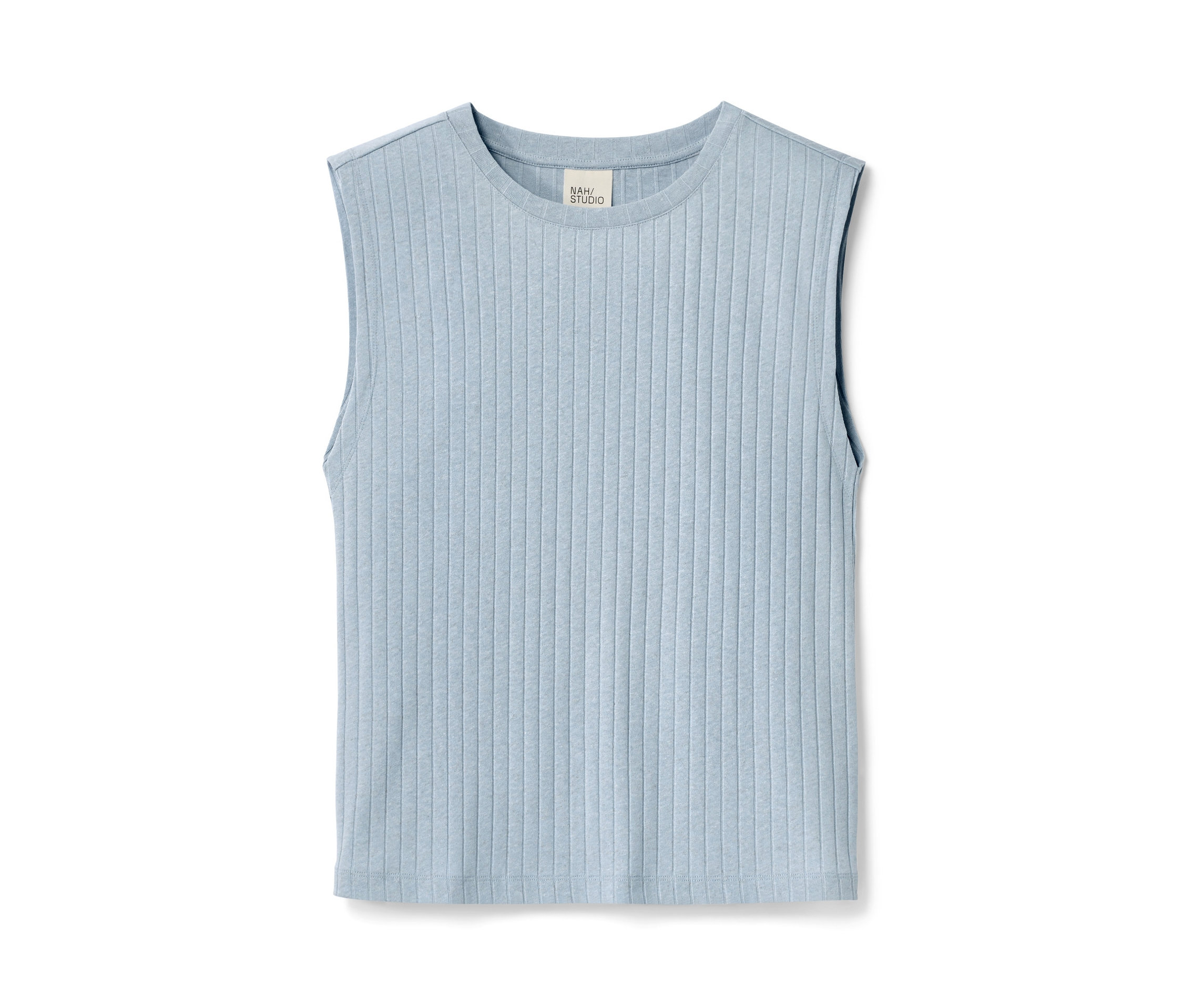 Geripptes Shirt - Baumwoll-Hanf-Mix - Gr. M - blau - blau