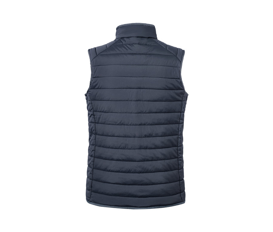 Rückansicht einer Wende-Steppweste.