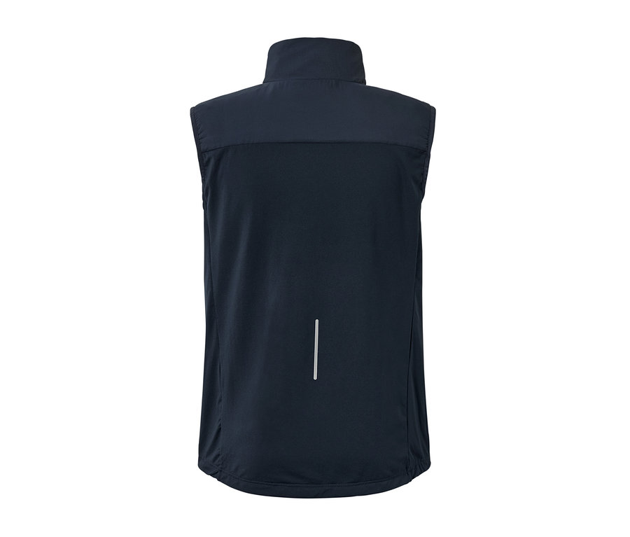 Dunkelblaue Funktionsweste.