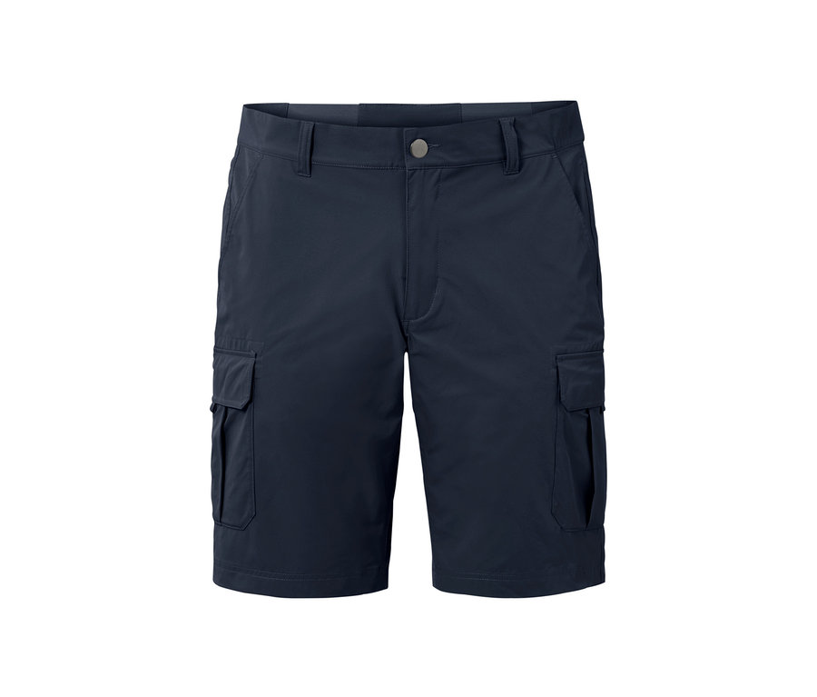 Dunkelblaue Funktionsshorts.