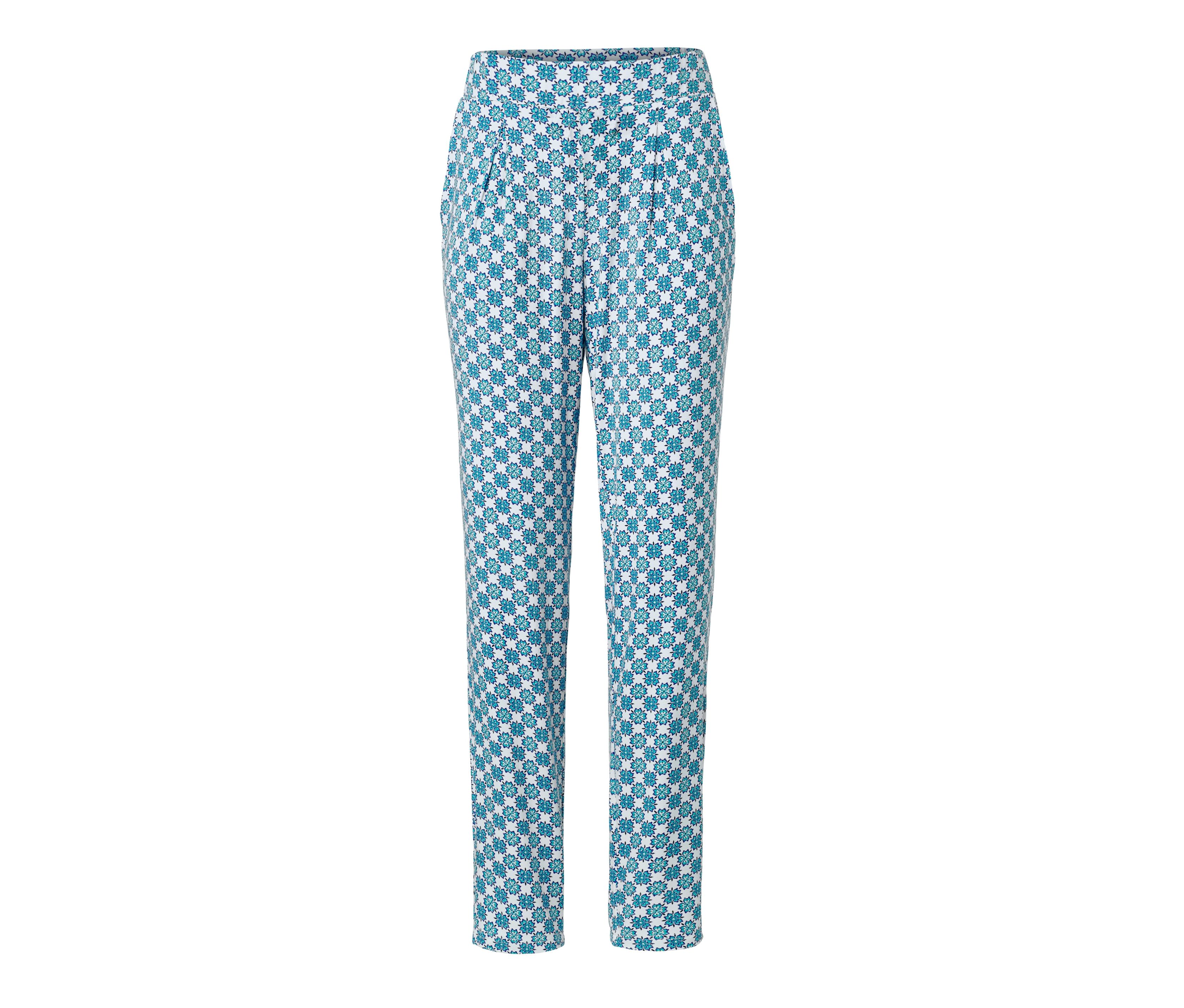 Tchibo - Jerseyhose mit Alloverprint - Damen - Gr. XXL - weiß/print