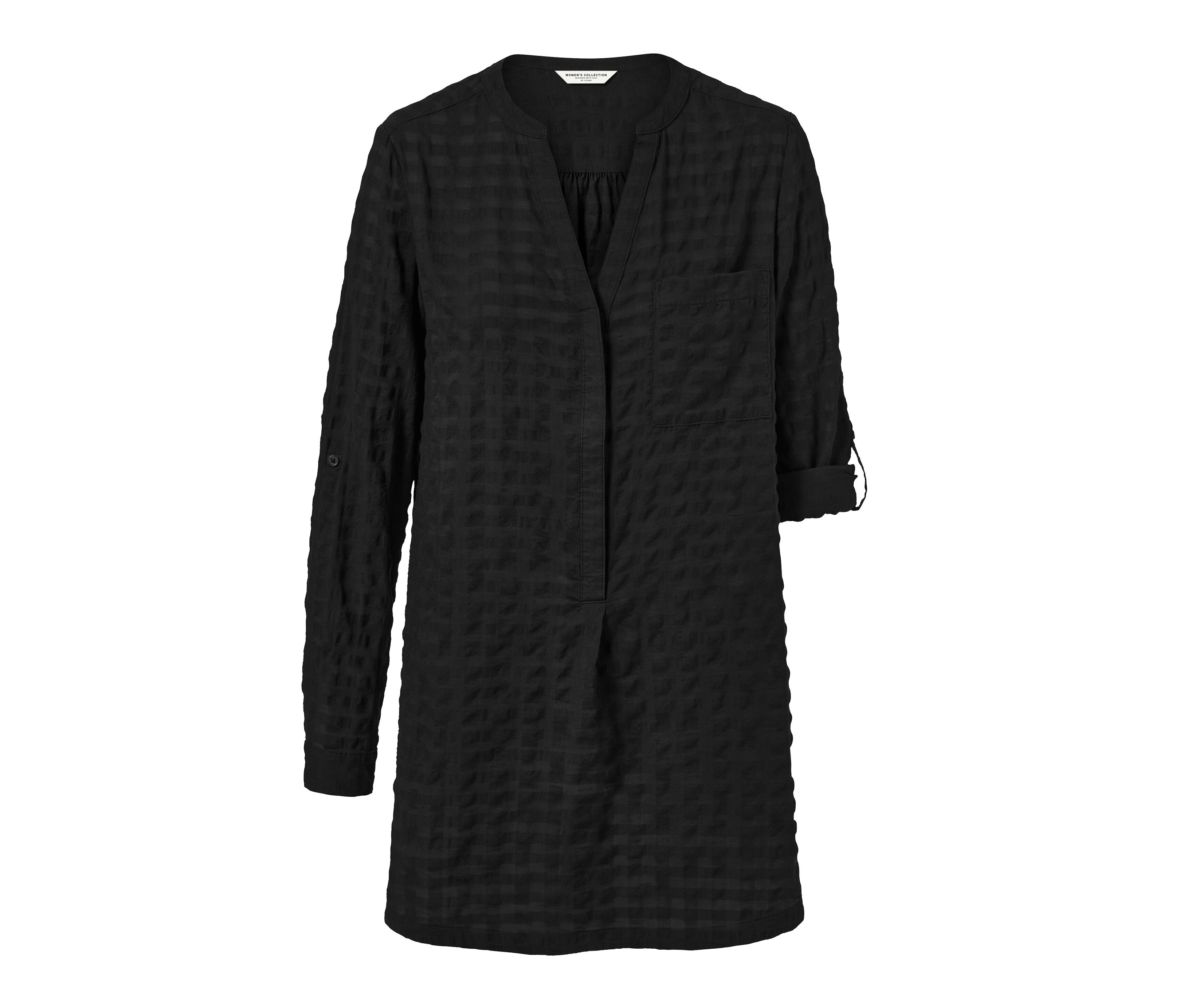 Tchibo - Longtunika mit Webstruktur - Damen - Gr. 38 - schwarz/jacquard