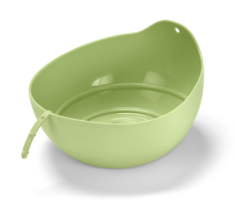 Eine grüne Brotbackschale.