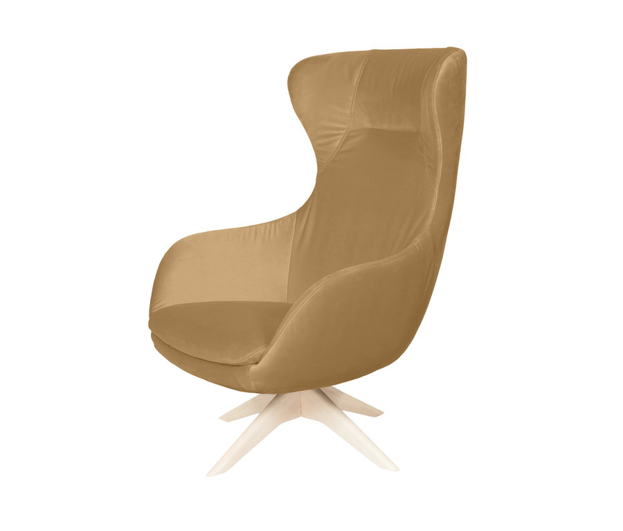 Beige-brauner Sessel »Mia« TSV2 mit weißem Untergestell.