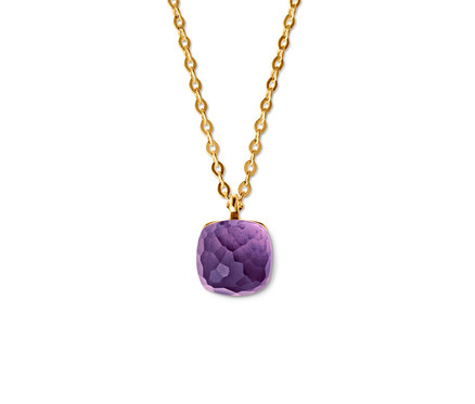 Goldkette mit Amethyst Anhänger.