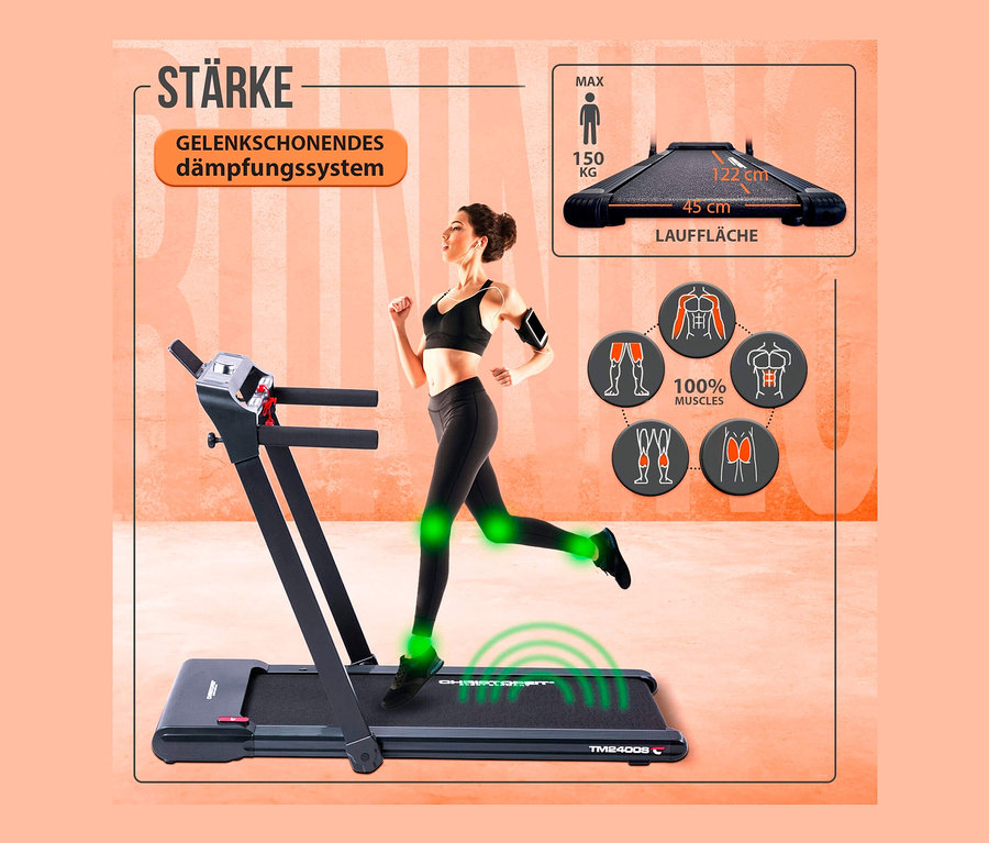 Frau läuft auf Christopeit Sport Laufband »TM 2400S«.