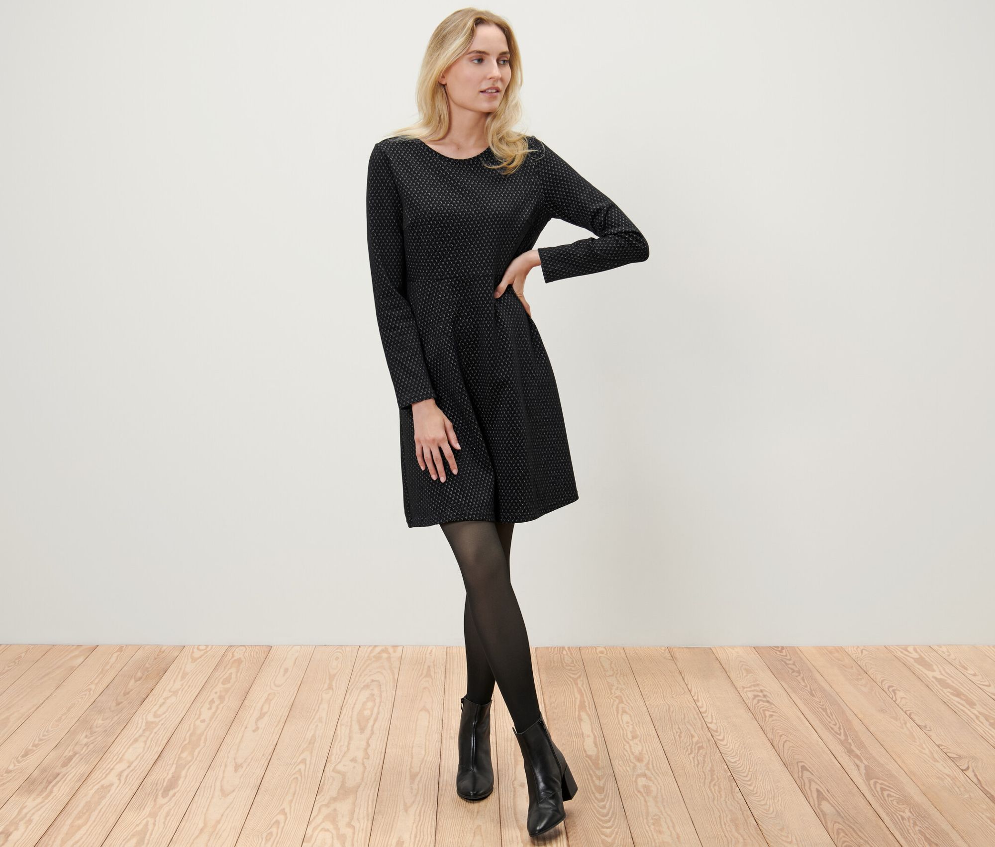 Thumbnail - Tchibo - Glitzerndes Jacquard-Kleid - Damen - Gr. XL - silber/jacquard