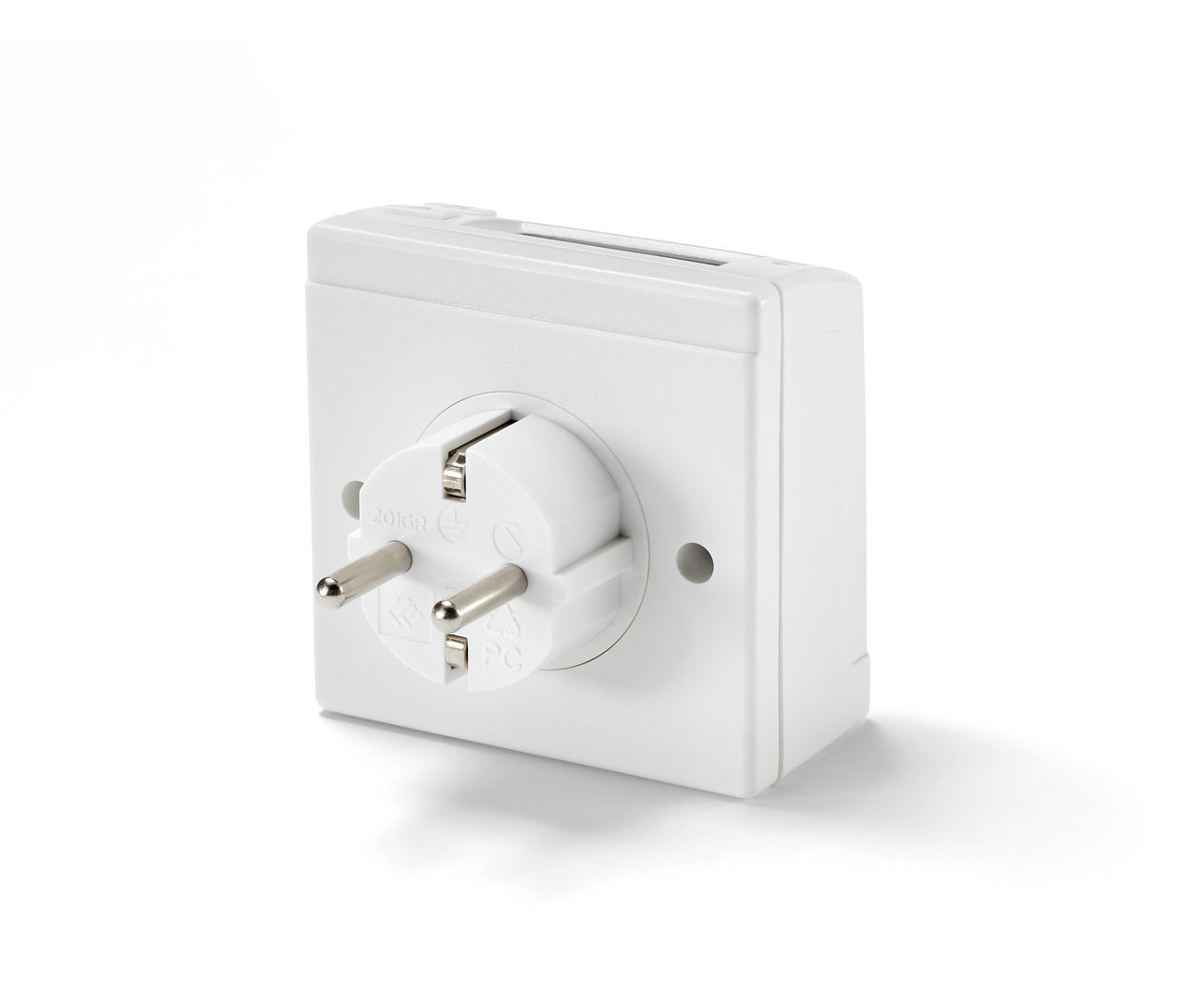 Weißes Energieverbrauchsmessgerät.