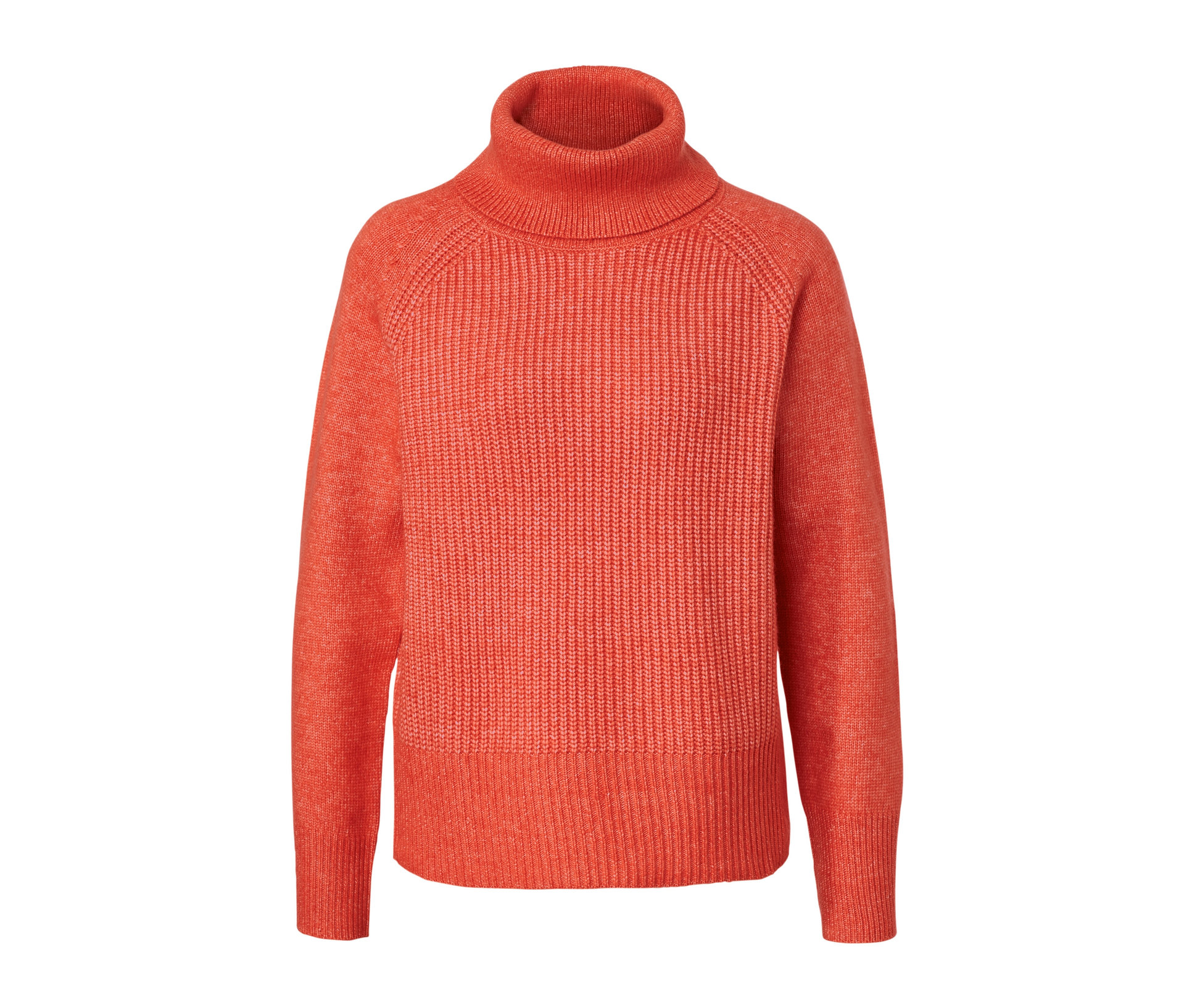Grobstrickpullover mit Rollkragen - Damen - Gr. XL - orange - orange