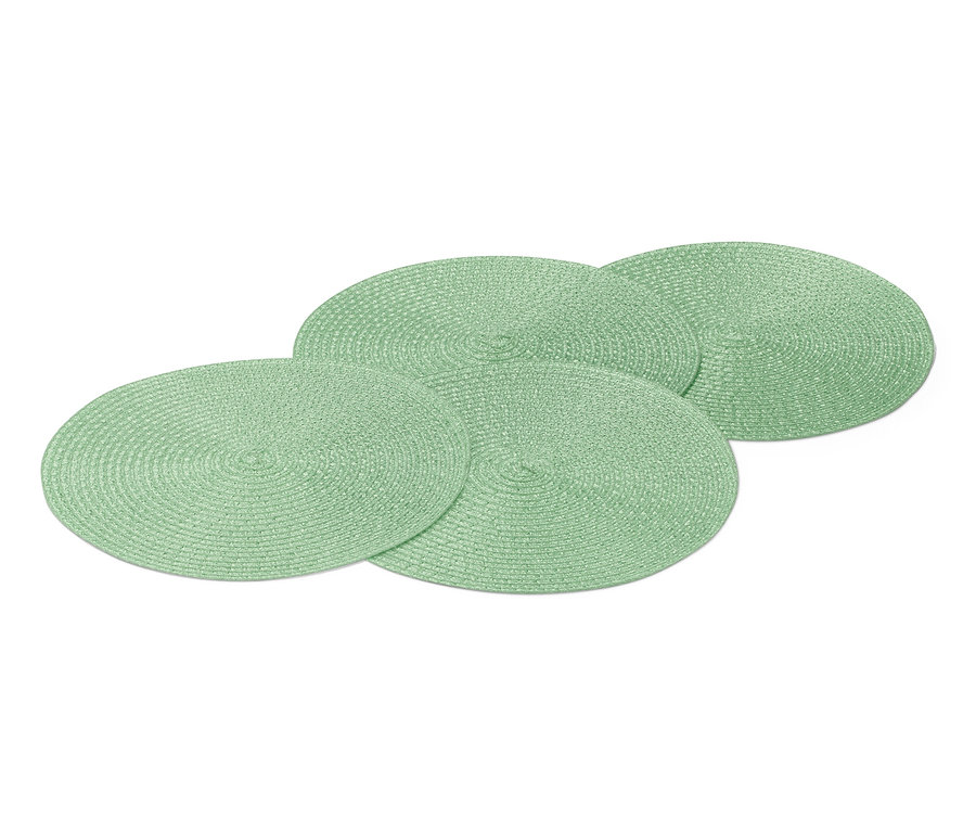 Vier grüne Platzsets.