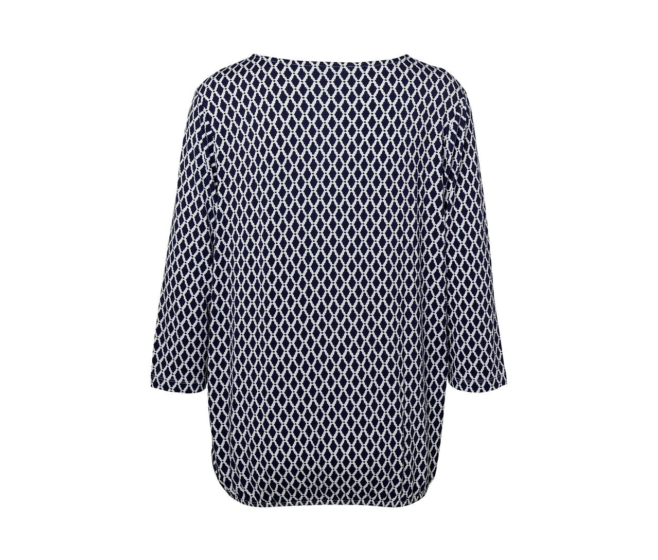 Detailansicht eines bedruckten Blusenshirts.