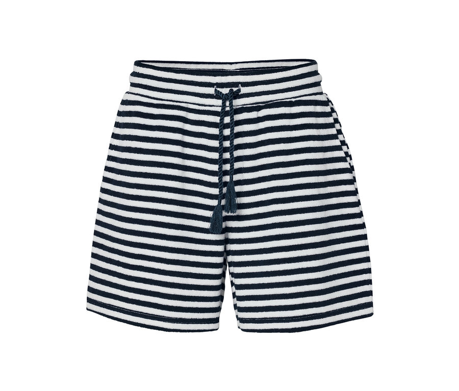 Gestreifte Frottee-Shorts mit Kordelzug.