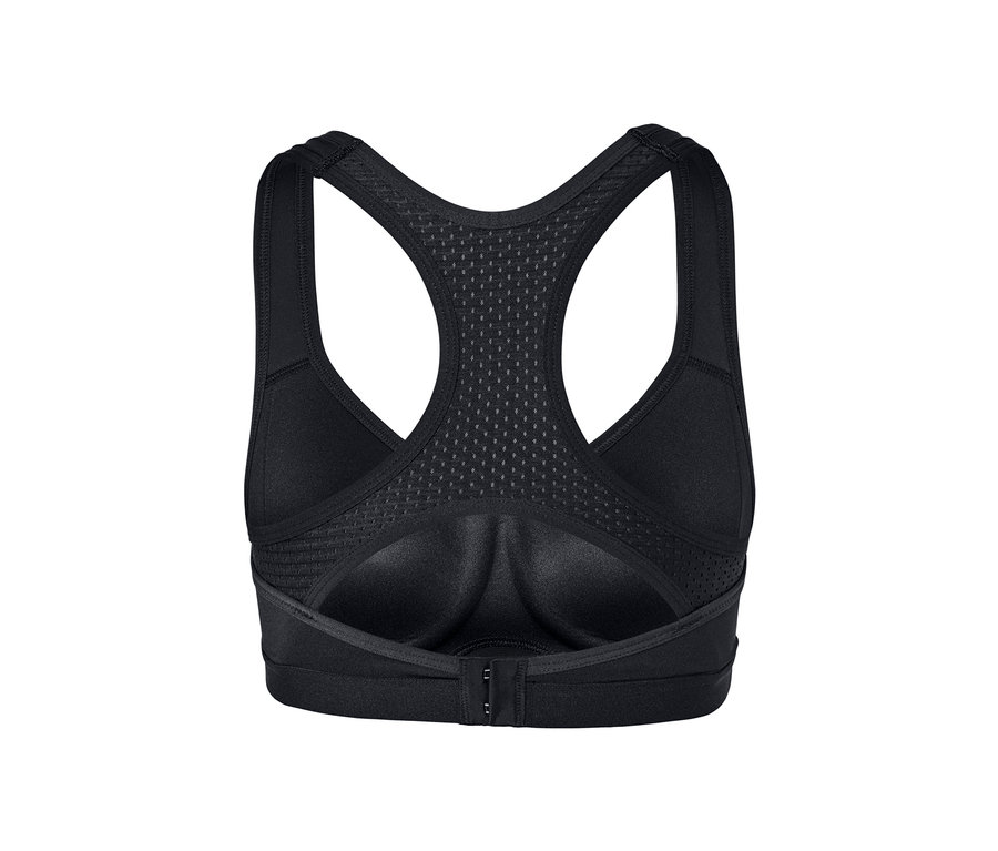 Detailansicht eines schwarzen Sport-BHs.
